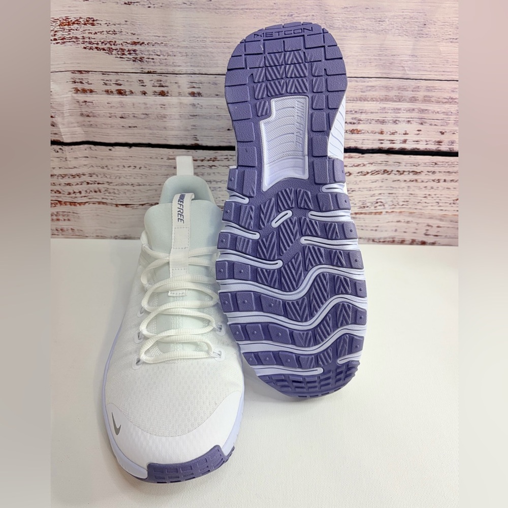 New Nike Free Metcon 6 White Matallic silver Athletic Shoes Womens size 10.5